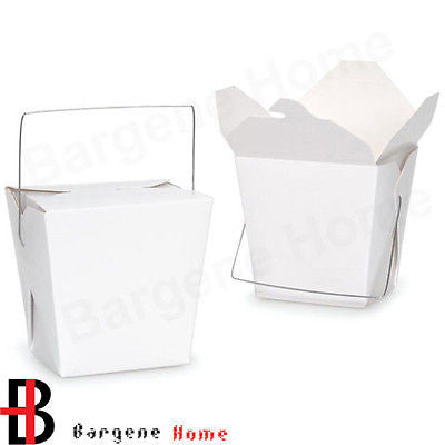 600pcs 455ML/16oz White Noodle Box With Metal Handle