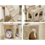 170cm Cat Tree Scratching Post Scratcher Pole Gym Toy House Furniture Multilevel - beige