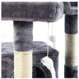 170cm Cat Tree Scratching Post Scratcher Pole Gym Toy House Furniture Multilevel - grey