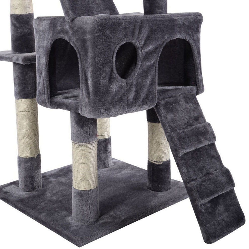 170cm Cat Tree Scratching Post Scratcher Pole Gym Toy House Furniture Multilevel - grey