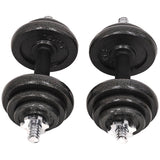 20KG Cast Iron Dumbbell Set Weight Dumbbells Home Gym Training Fitness BarBell Case - Side View