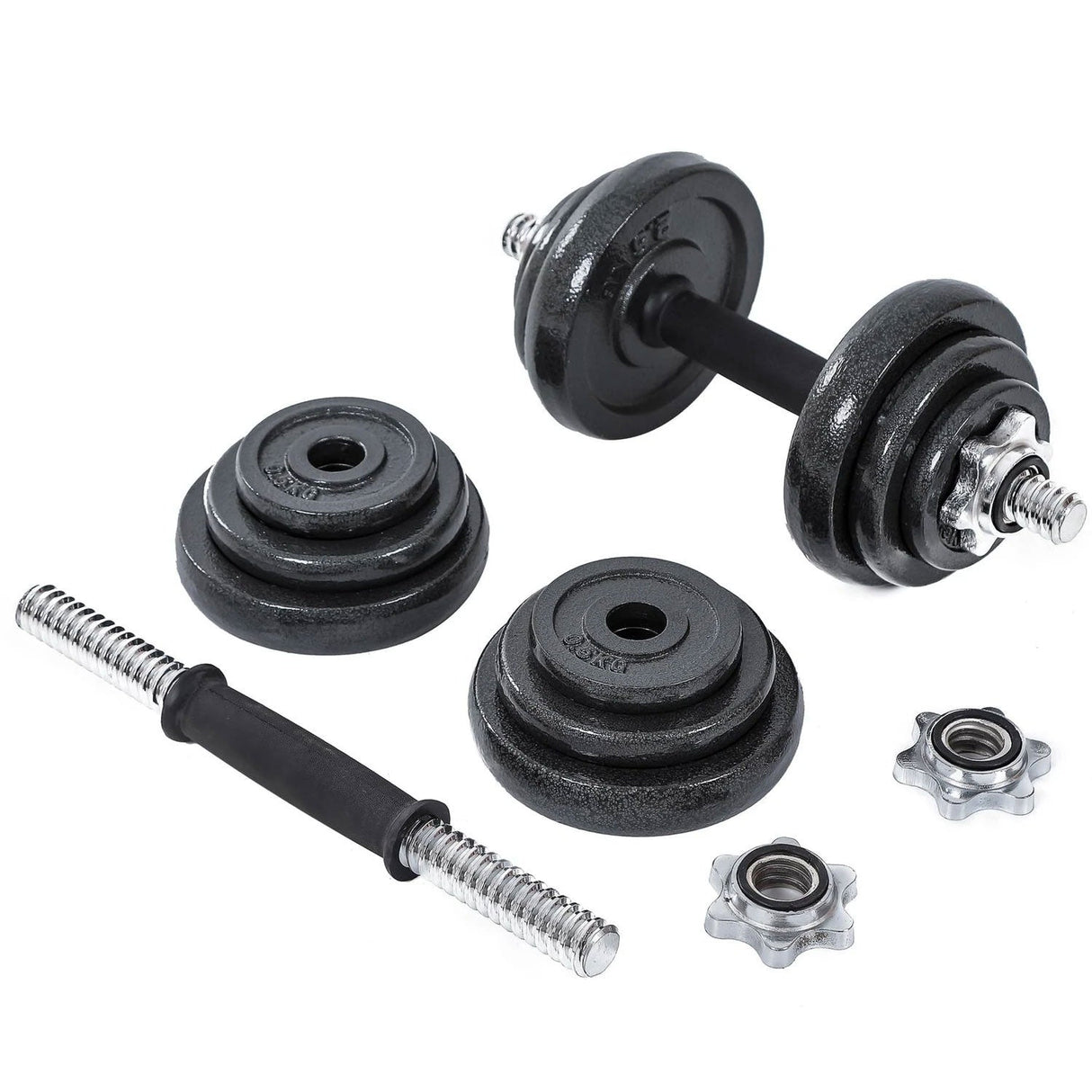 20KG Cast Iron Dumbbell Set Weight Dumbbells Home Gym Training Fitness BarBell Case