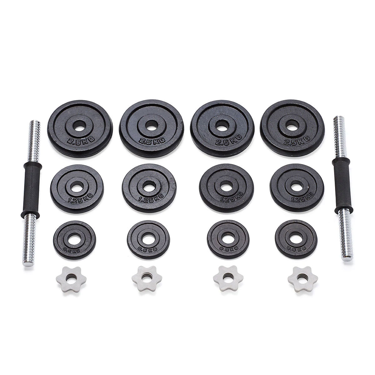 20KG Cast Iron Dumbbell Set Weight Dumbbells Home Gym Training Fitness BarBell Case