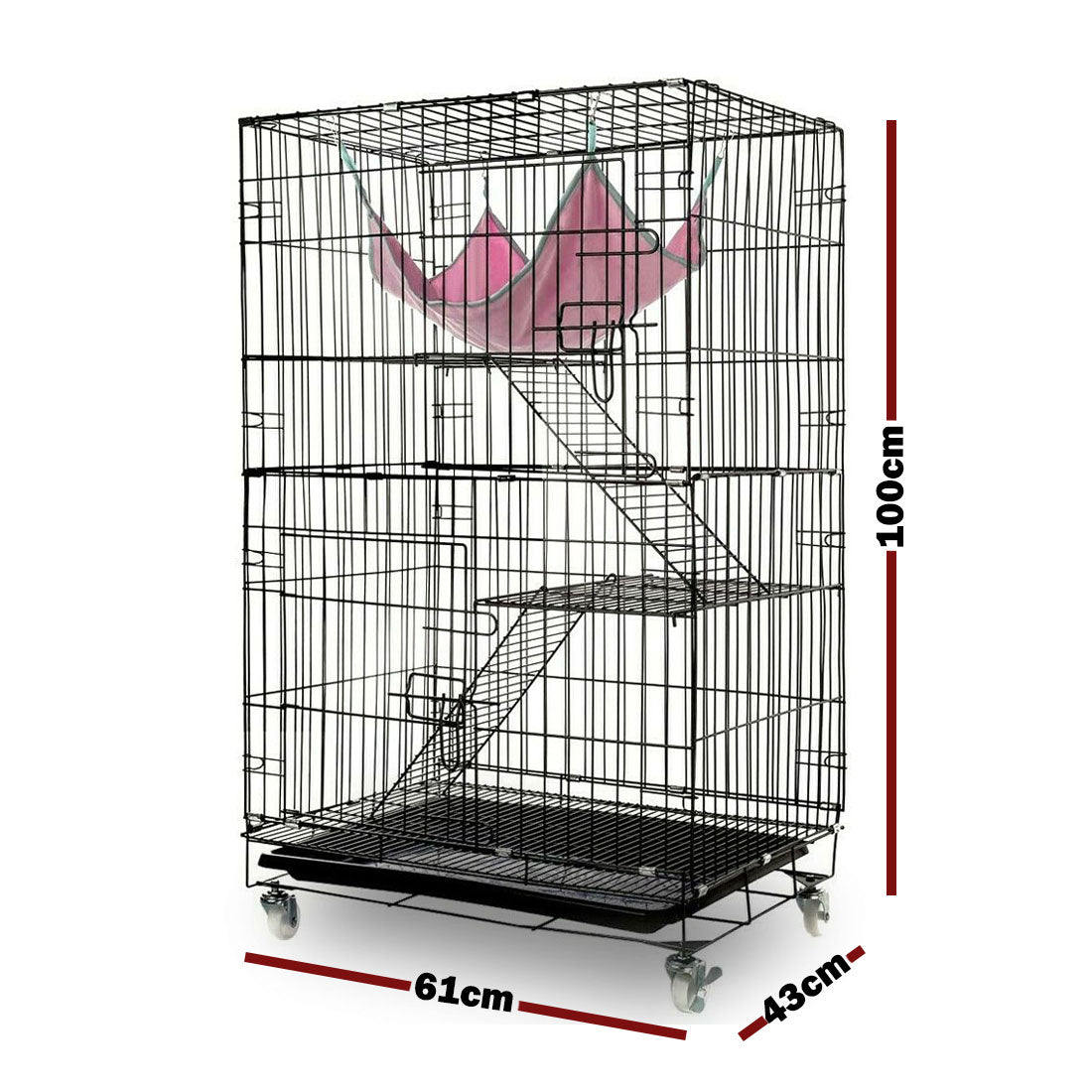 3 Level Rabbit Bird Cage Ferret Parrot Aviary Cat Rat Aviary Budgie Hamster Pet Cages Castor L