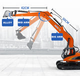 HUINA 1/14 15CH RC Alloy Long Arm Excavator Construction Engineering Vehicle Toy