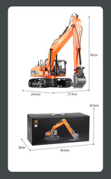 HUINA 1/14 15CH RC Alloy Long Arm Excavator Construction Engineering Vehicle Toy