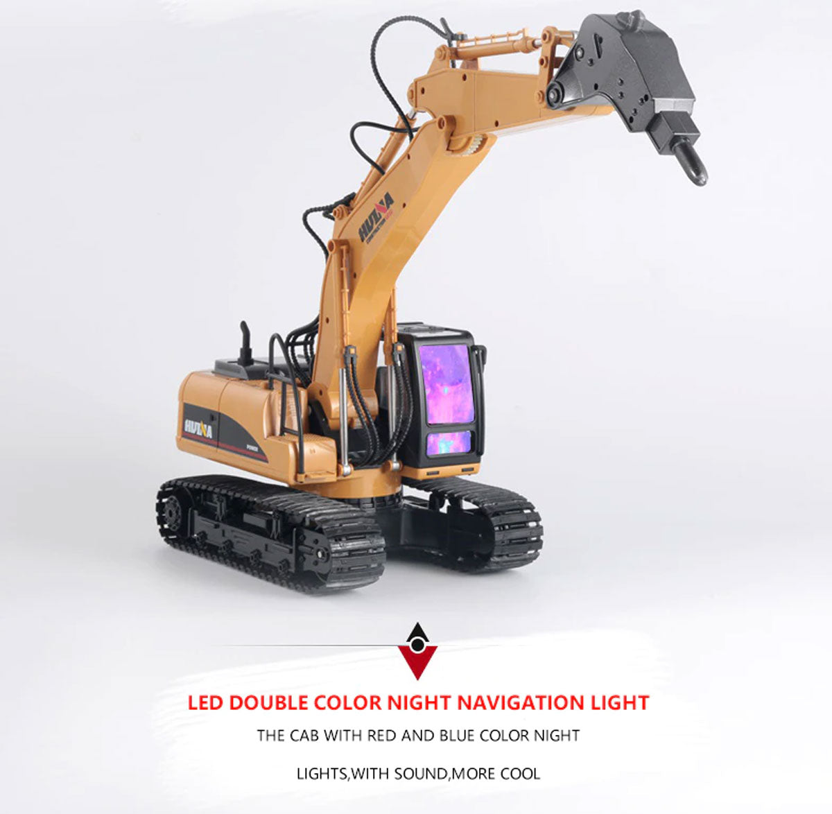 HUINA 1/14 16CH RC Broken Drill Drilling Excavator Construction Vehicle Toy Gift