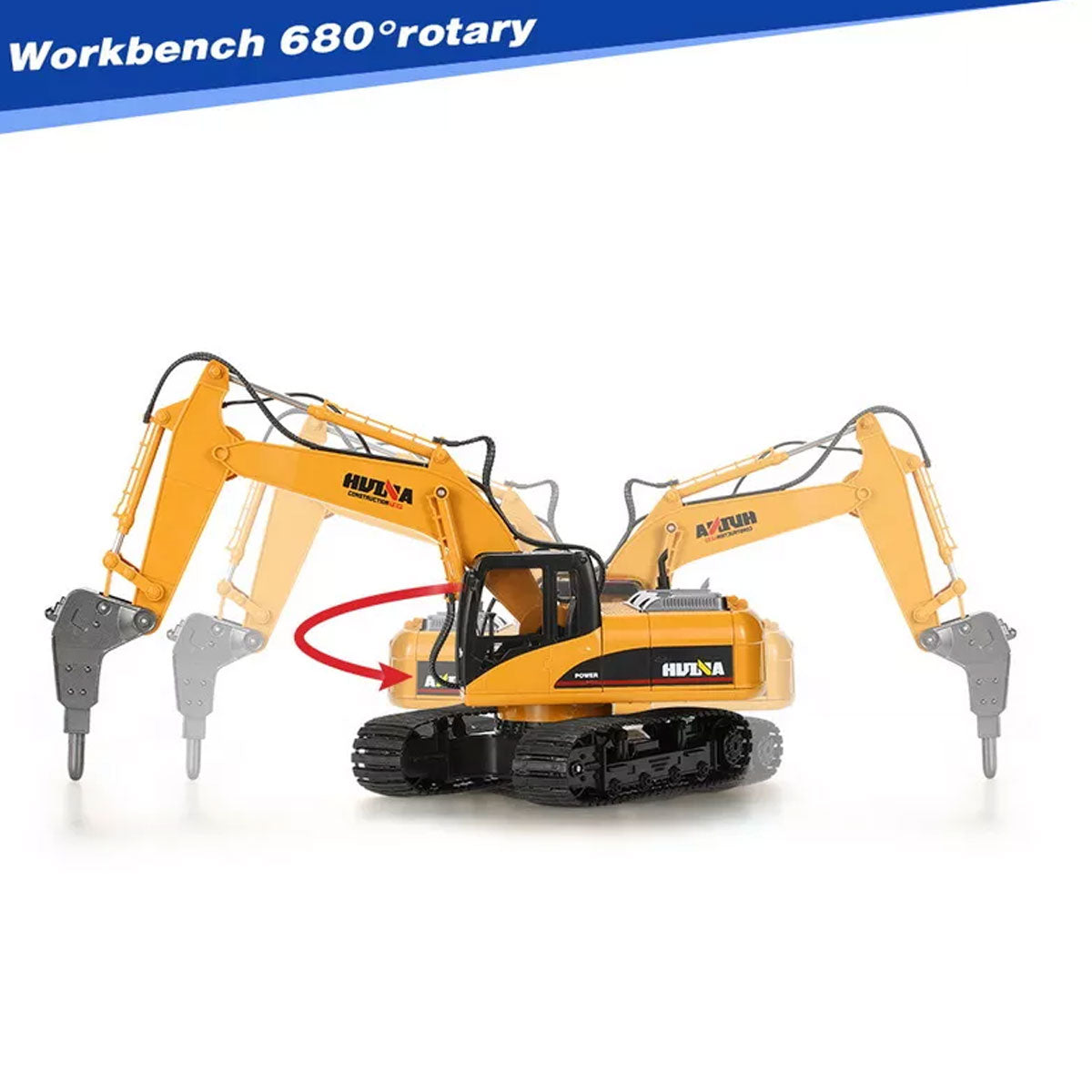 HUINA 1/14 16CH RC Broken Drill Drilling Excavator Construction Vehicle Toy Gift