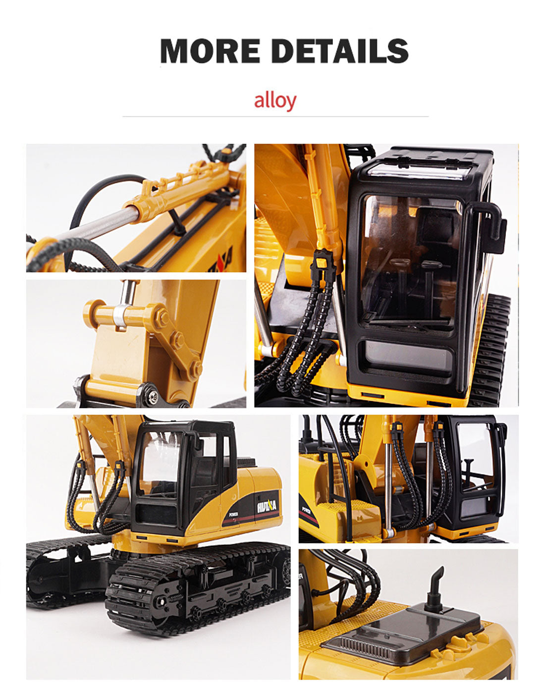 HUINA 1/14 15CH RC Alloy Excavator Construction Engineering Vehicle Digger Toy Gift