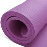 10mm Extra Thick NBR Yoga Mat Gym Pilates Fitness Exercise - purple - Side View