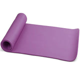 10mm Extra Thick NBR Yoga Mat Gym Pilates Fitness Exercise - purple - Rear View