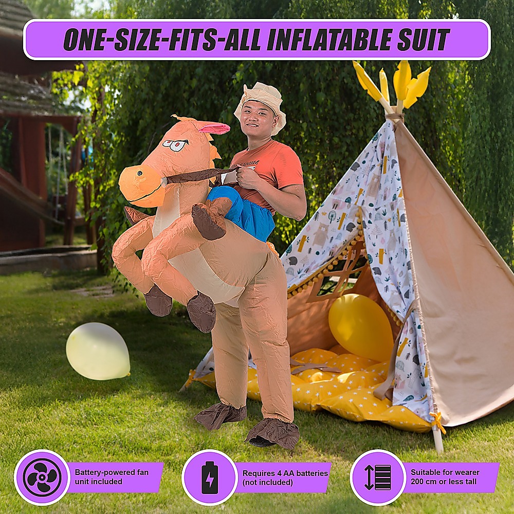 COWBOY Fancy Dress Inflatable Suit -Fan Operated Costume