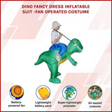 DINO Fancy Dress Inflatable Suit -Fan Operated Costume - Side View