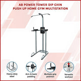 AB Power Tower Dip Chin Push Up Home Gym MultiStation - Side View