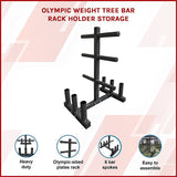 Olympic Weight Tree Bar Rack Holder Storage - Side View