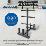 Olympic Weight Tree Bar Rack Holder Storage - Close-Up Angle