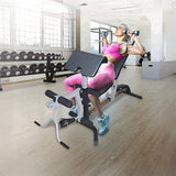 FID Flat Incline Decline Bench Press w/ Leg Extension - Front View