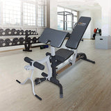 FID Flat Incline Decline Bench Press w/ Leg Extension - 45-Degree Angle