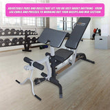 FID Flat Incline Decline Bench Press w/ Leg Extension - Low Angle