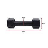 5kg Dumbbells Pair PVC Hand Weights Rubber Coated