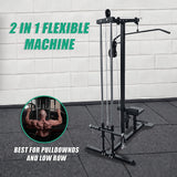 Lat PullDown Low Row Fitness Machine - Rear View