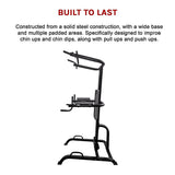 Power Tower Chin Up Dip Pull Push Up Machine - Rear View