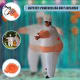 CHEF Fancy Dress Inflatable Suit -Fan Operated Costume - Low Angle