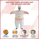 CHEF Fancy Dress Inflatable Suit -Fan Operated Costume - Side View