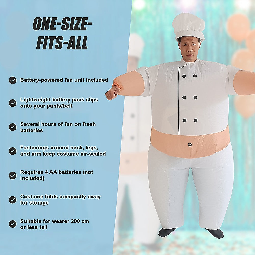 CHEF Fancy Dress Inflatable Suit -Fan Operated Costume