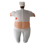 CHEF Fancy Dress Inflatable Suit -Fan Operated Costume - Close-Up Angle