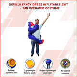 GORILLA Fancy Dress Inflatable Suit -Fan Operated Costume - Side View