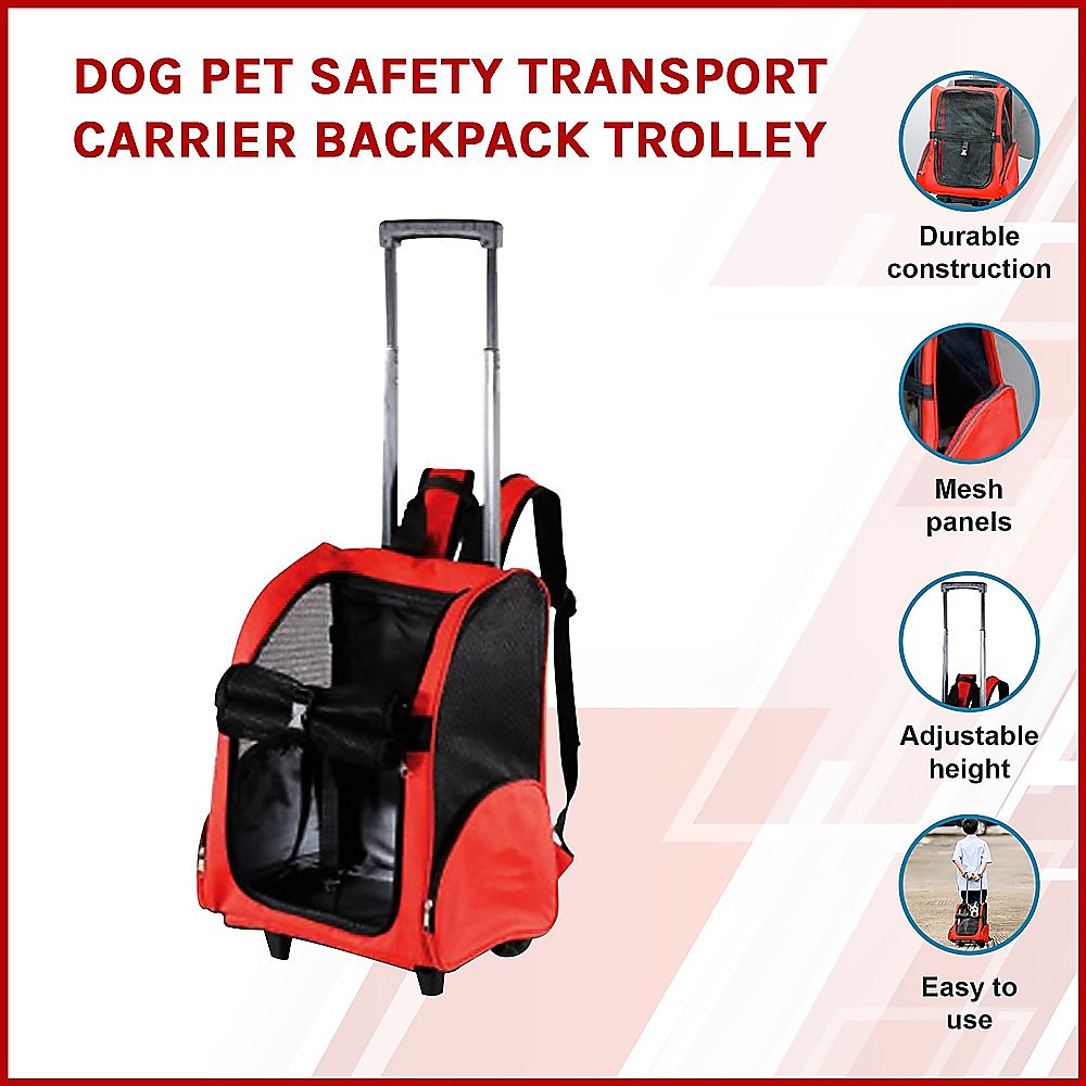 Dog Pet Safety Transport Carrier Backpack Trolley