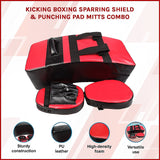 Kicking Boxing Sparring Shield & Punching Pad Mitts Combo - Side View