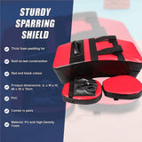 Kicking Boxing Sparring Shield & Punching Pad Mitts Combo - Low Angle