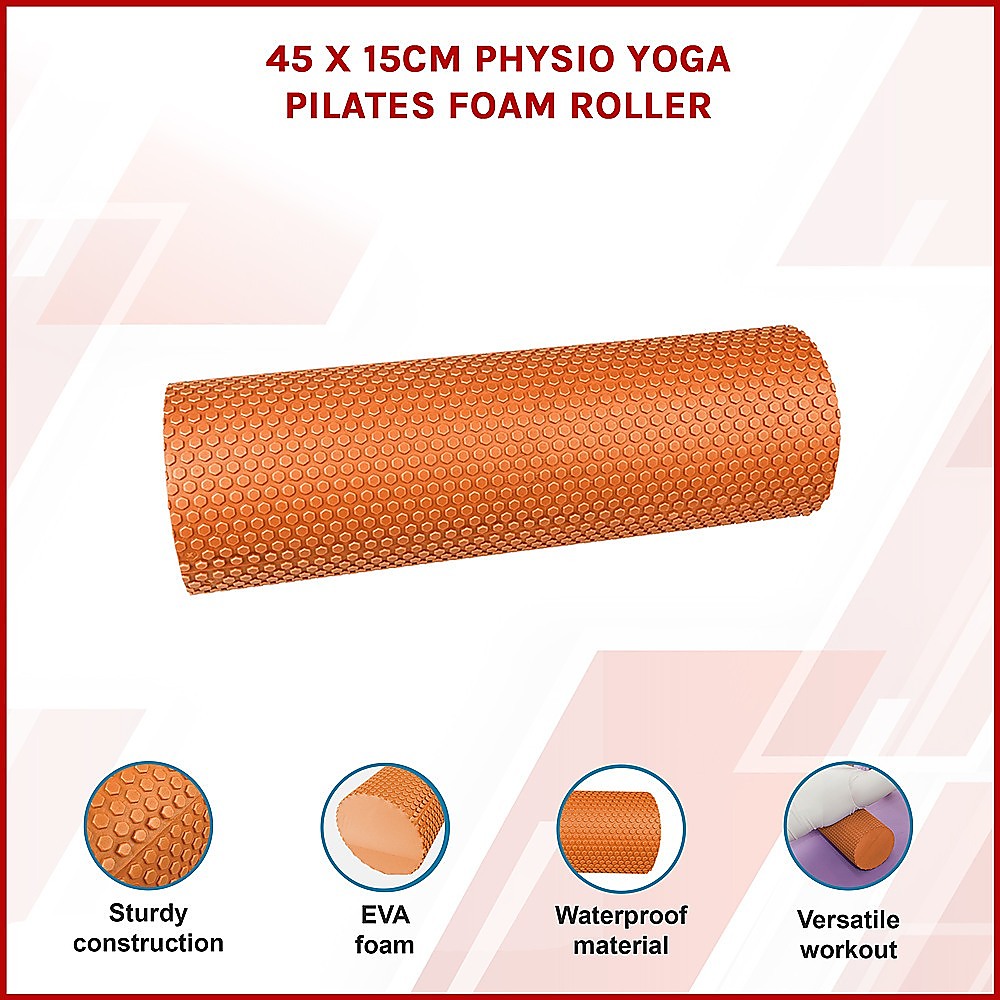 45 x 15cm Physio Yoga Pilates Foam Roller