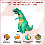 Dinosaur T-Rex Fancy Dress Fan Inflatable Costume Tyrannosaurus Suit - Side View