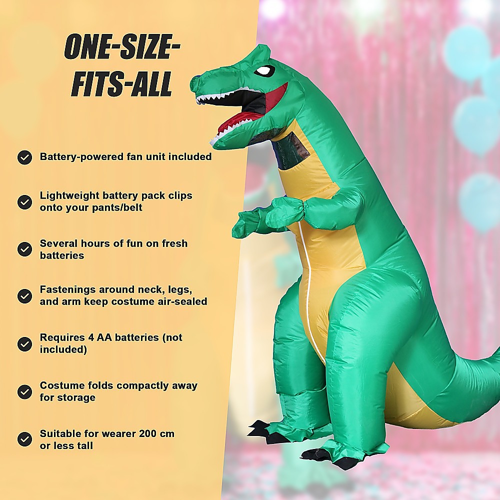 Dinosaur T-Rex Fancy Dress Fan Inflatable Costume Tyrannosaurus Suit