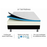 Palermo King Single 25cm Gel Memory Foam Mattress - Dual-Layered - CertiPUR-US Certified