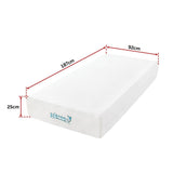 Palermo Single 25cm Gel Memory Foam Mattress - Dual-Layered - CertiPUR-US Certified