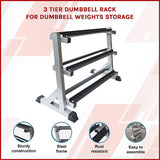 3 Tier Dumbbell Rack for Dumbbell Weights Storage - Side View