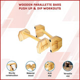 Wooden Parallette Bars Push Up & Dip Workouts