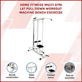 Home Fitness Multi Gym Lat Pull Down Workout Machine Bench Exercise - Side View