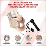 Neck Traction Air Decompression Support Brace Cervical Collar Hand Pump