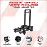 Portable Cart Folding Dolly Push Truck Hand Collapsible Trolley Luggage 70Kg