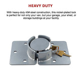 Van Door Lock With Brackets - Heavy Duty Security Vehicle Hasp Padlock