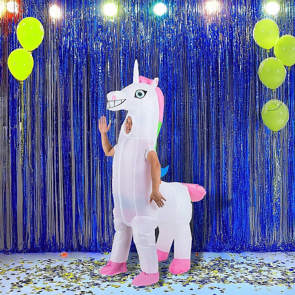 Giant Unicorn Fancy Dress Fan Inflatable Costume Suit