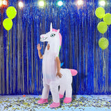 Giant Unicorn Fancy Dress Fan Inflatable Costume Suit - Front View