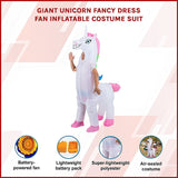 Giant Unicorn Fancy Dress Fan Inflatable Costume Suit - Side View