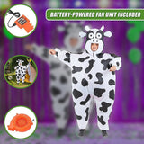 Cow Fancy Dress Fan Inflatable Costume Suit - Close-Up Angle