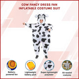 Cow Fancy Dress Fan Inflatable Costume Suit - Side View